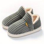 Cozy Solid Color Platform Plush Slippers - Non-slip Winter Home Shoes
