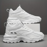 Men's Ankle Top Trendy Mesh Breathable Wear-resistant Chunky Sneakers For Jogging Gym