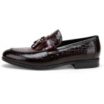 Men's Tassel Loafer, Classic Casual Dress Shoe, Black Smooth Leather Tassel Slip-on Penny Loafer for Mens