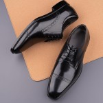 Men's Oxford Shoe Luxury Formal Dress Retro Shoes Casual Comfortable Genuine Leather Business Derby Lace Up Plain Toe Men Shoes Premium Series x2