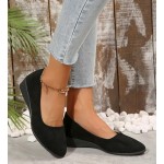 Women's Ballet Flats Business Office Work Dress Shoes Low Wedge Round Toe Slip-Ons Comfortable Dressy Casual Flats Shoes
