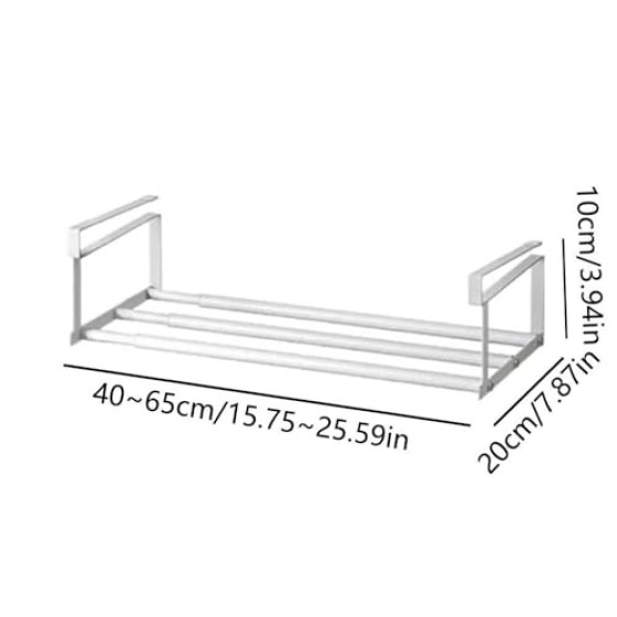generic Shoes Storage Rack,Carbon Steel Retractable Under Hanging Layered Space-Saving Shoe Tray Hanging Basket Multi-Purpose Cabinet Class Shelves(White), AM0XDM0L07TUS