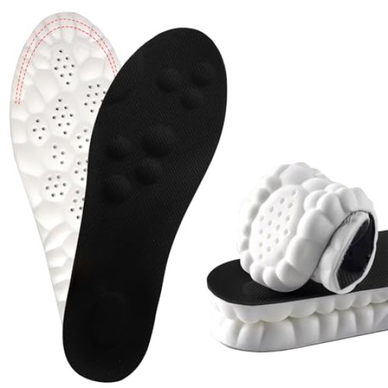 Cloud Like Soles for Men Women,Insoles for Men Women,Shoe Inserts Cuttable,Anti Fatigue,Shock Absorption,Foot Pain Relief (Black:Men: 8-8.5/Women: 9-9.5)