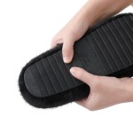 TARYOU Women's Adjustable Fuzzy Slippers with Velcro Strap for Indoor/Outdoor Wear (2 Colors: Tan & Black/All Black)