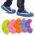 1 Pair Mop Slipper Shoes Cover Soft Washable Microfiber Shoes Cover Reusable Foot Socks for Floor Polishing Sweeping Mop Tool