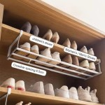 generic Shoes Storage Rack,Carbon Steel Retractable Under Hanging Layered Space-Saving Shoe Tray Hanging Basket Multi-Purpose Cabinet Class Shelves(White), AM0XDM0L07TUS