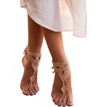 Lotus Champagne Barefoot Sandals for Destination Bride, Bridal party or Vacation mood 1 pair
