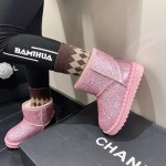 Girl's Boots Kids Glitter Snow Boots Warm Winter Shoes Sparkle Sequin Cute Outdoor Slip Resistant Ankle Boot(Toddler/Little Kids)