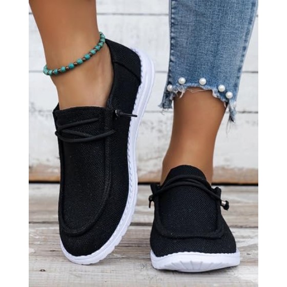 Wide Width Breathable Slip-On Walking Shoes - Comfortable Low-Cut Travel Sneakers