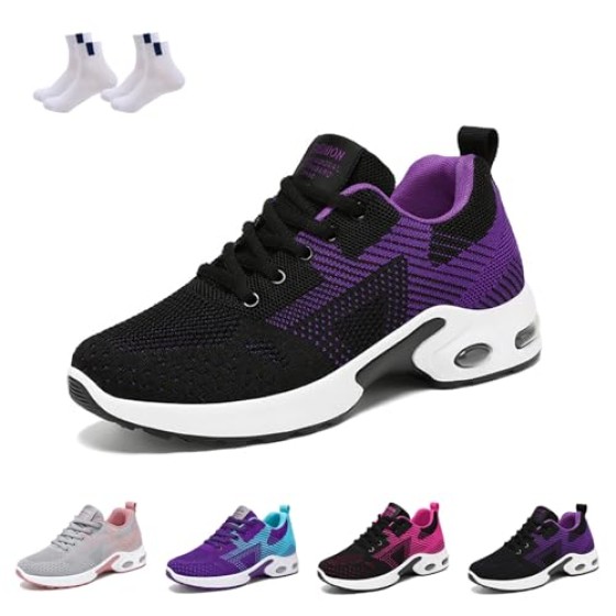 Womens Orthopedic Bowling Shoes, Bowling Shoes Women Breathable Lightweight Mesh Cushion Sneakers Comfortable Soft Soles