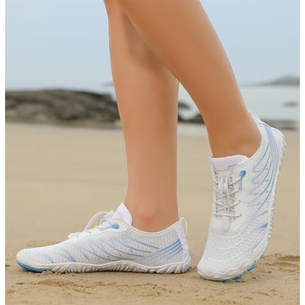 Barefoot Shoes for Women Men Wide Toe Box Breathable Non-Slip Quick-Dry Aqua Barefoot Water Shoes Athletic Beach Pool Swim Surf Diving Hiking Walking Shoes